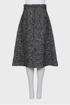 Black and white wool skirt