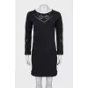 Black dress with decoration on sleeves
