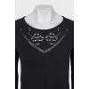 Black dress with decoration on sleeves