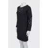 Black dress with decoration on sleeves