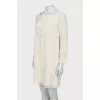 Straight dress with lace inserts