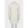 Straight dress with lace inserts