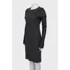 Wool dress with patch pockets