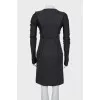 Wool dress with patch pockets