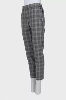 Checked wool trousers