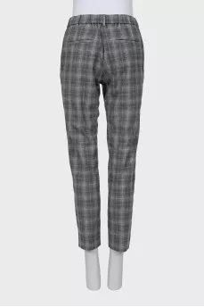 Checked wool trousers