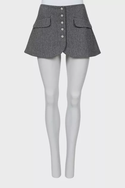 Wool skirt with buttons