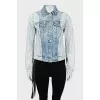 Denim jacket with tag