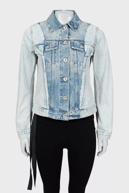Denim jacket with tag