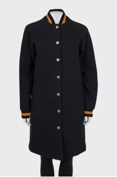 Wool coat with logo on the back