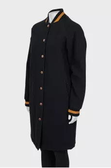 Wool coat with logo on the back