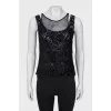 Lace tank top with straps