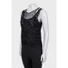 Lace tank top with straps