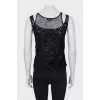 Lace tank top with straps