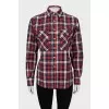 Plaid shirt with zippers on the sleeves