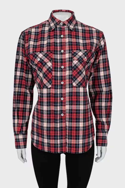 Plaid shirt with zippers on the sleeves