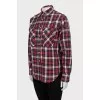 Plaid shirt with zippers on the sleeves