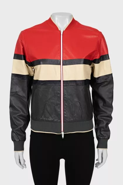 Slim fit leather jacket