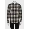 Checked wool shirt with tag