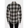 Checked wool shirt with tag