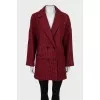 Double-breasted coat in houndstooth print