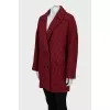 Double-breasted coat in houndstooth print