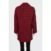 Double-breasted coat in houndstooth print