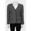 Wool jacket in houndstooth print