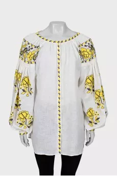Embroidered loose fit blouse