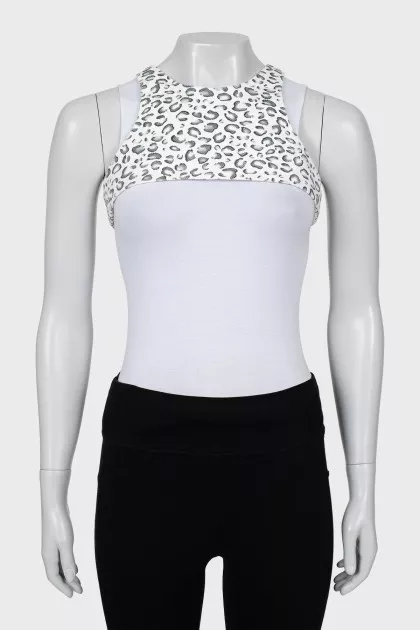 Animal print button top
