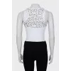 Animal print button top