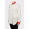 Silk shirt with contrast cuffs
