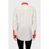 Silk shirt with contrast cuffs