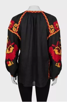 Blouse with embroidery loose fit