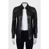 Leather shirt with buttons