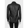 Leather shirt with buttons