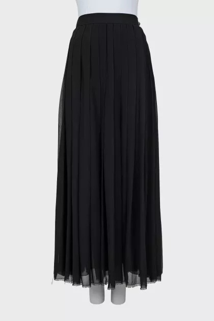 Pleated skirt with crystal decor