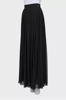 Pleated skirt with crystal decor