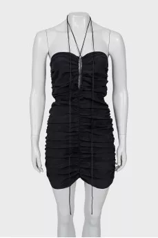 Silk Draped Mini Dress