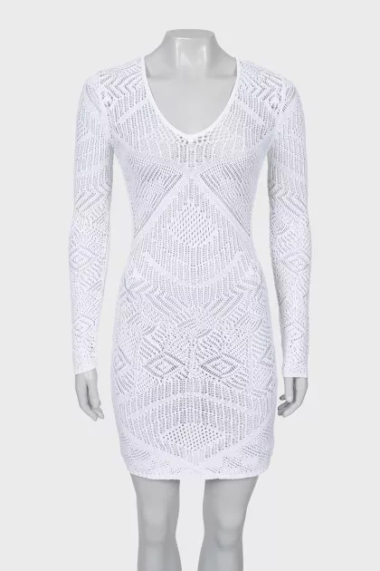 Knitted dress in white