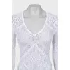 Knitted dress in white