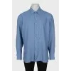 Men's Linen Shirt with Pinstripe
