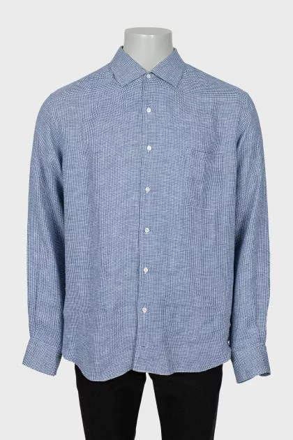 Men's linen shirt with a small print