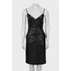 Leather dress with thin straps