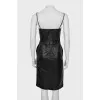Leather dress with thin straps
