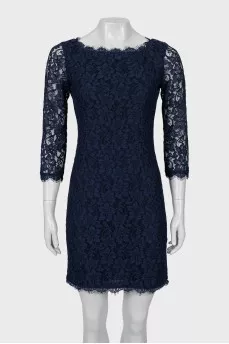 Lace dress with zipper