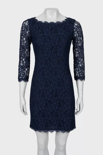 Lace dress with zipper