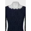 Lace dress with zipper