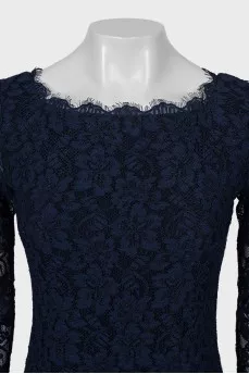 Lace dress with zipper
