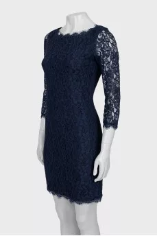 Lace dress with zipper